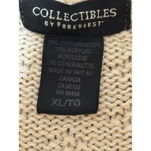 Vtg Winter White Parkhurst Holiday Festive Sweater SZ XL Cotton Red Green Leaves - Picture 4 of 9